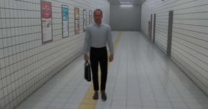 早歩きのおじさん