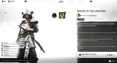 Ghost of Yotei armor screen